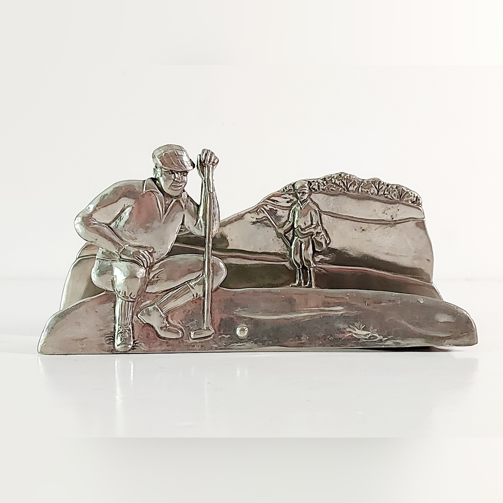 Perfect pewter letter holder for golf enthusiasts.